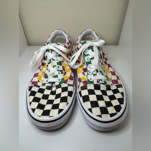 Vans Sneakers Old Skool Glitter Check 'Mardi Gras' Edition Women’s Size 7 - Picture 2 of 7